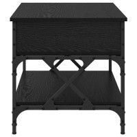 Produktbild för Kaffeebord Svart Ek 70x50x50cm Konstruerat trä