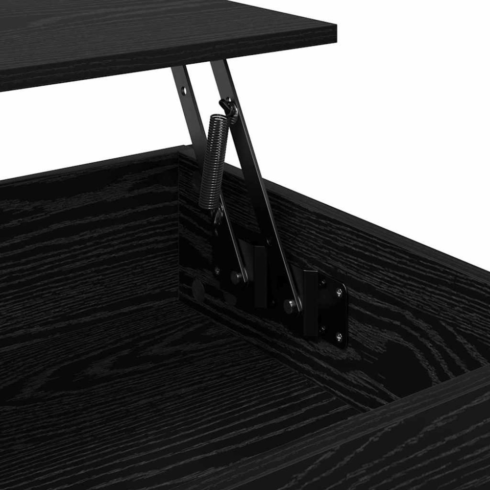 Produktbild för Kaffeebord Svart Ek 70x50x50cm Konstruerat trä