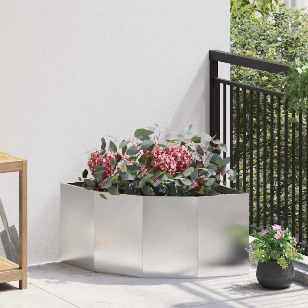 Produktbild för Hörnställning Silver 60 x 60 x 35 cm Rostfritt stål
