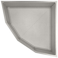 Produktbild för Hörnställning Silver 60 x 60 x 35 cm Rostfritt stål