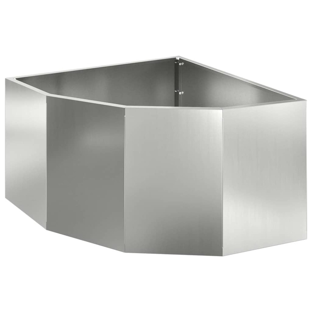 Produktbild för Hörnställning Silver 60 x 60 x 35 cm Galvaniserat stål