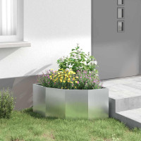 Produktbild för Hörnställning Silver 60 x 60 x 35 cm Galvaniserat stål