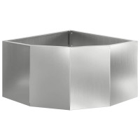 Produktbild för Hörnställning Silver 60 x 60 x 35 cm Galvaniserat stål
