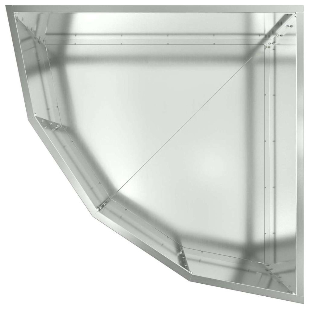 Produktbild för Hörnställning Silver 60 x 60 x 35 cm Galvaniserat stål