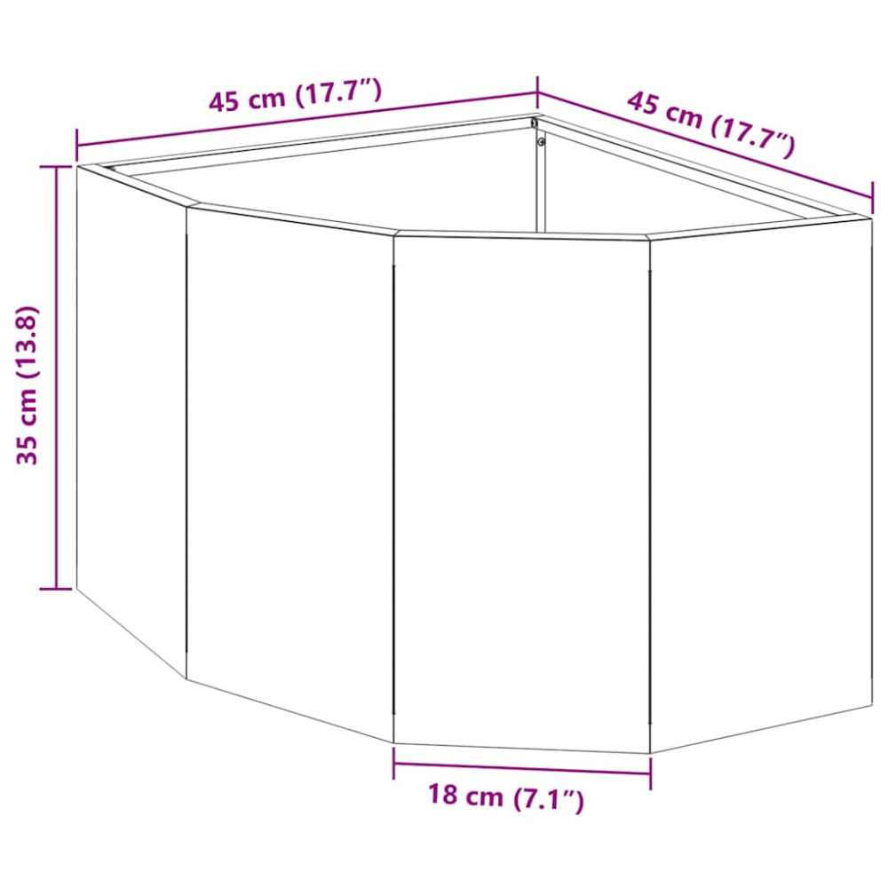 Produktbild för Hörnställning Silver 45 x 45 x 35 cm Galvaniserat stål
