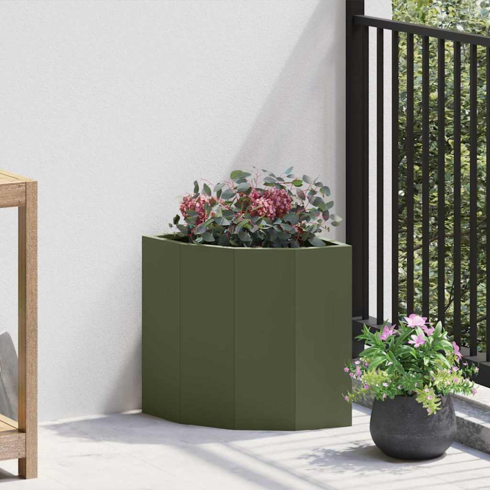 Produktbild för Hörnställning Olivgrön 30 x 30 x 35 cm Stål