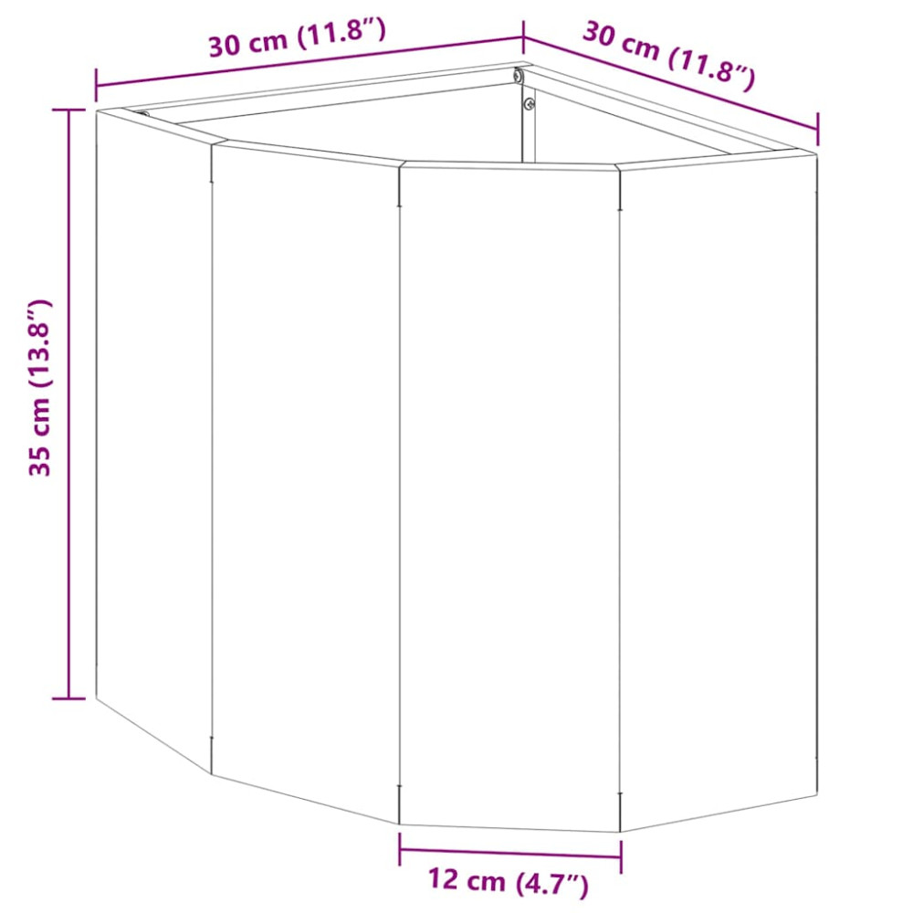 Produktbild för Hörnställning Silver 30 x 30 x 35 cm Rostfritt stål