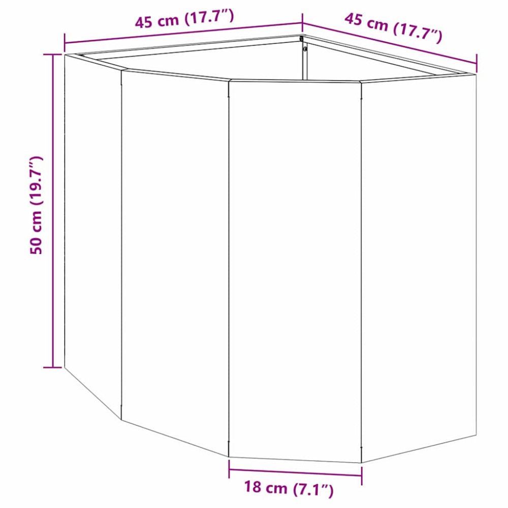 Produktbild för Hörnställning Vit 45 x 45 x 50 cm Stål