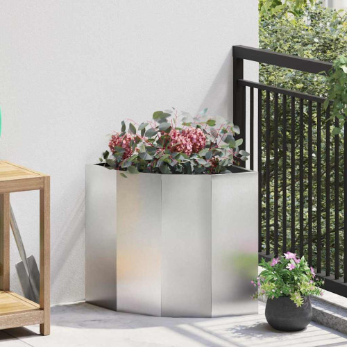 vidaXL Hörnställning Silver 45 x 45 x 50 cm Rostfritt stål