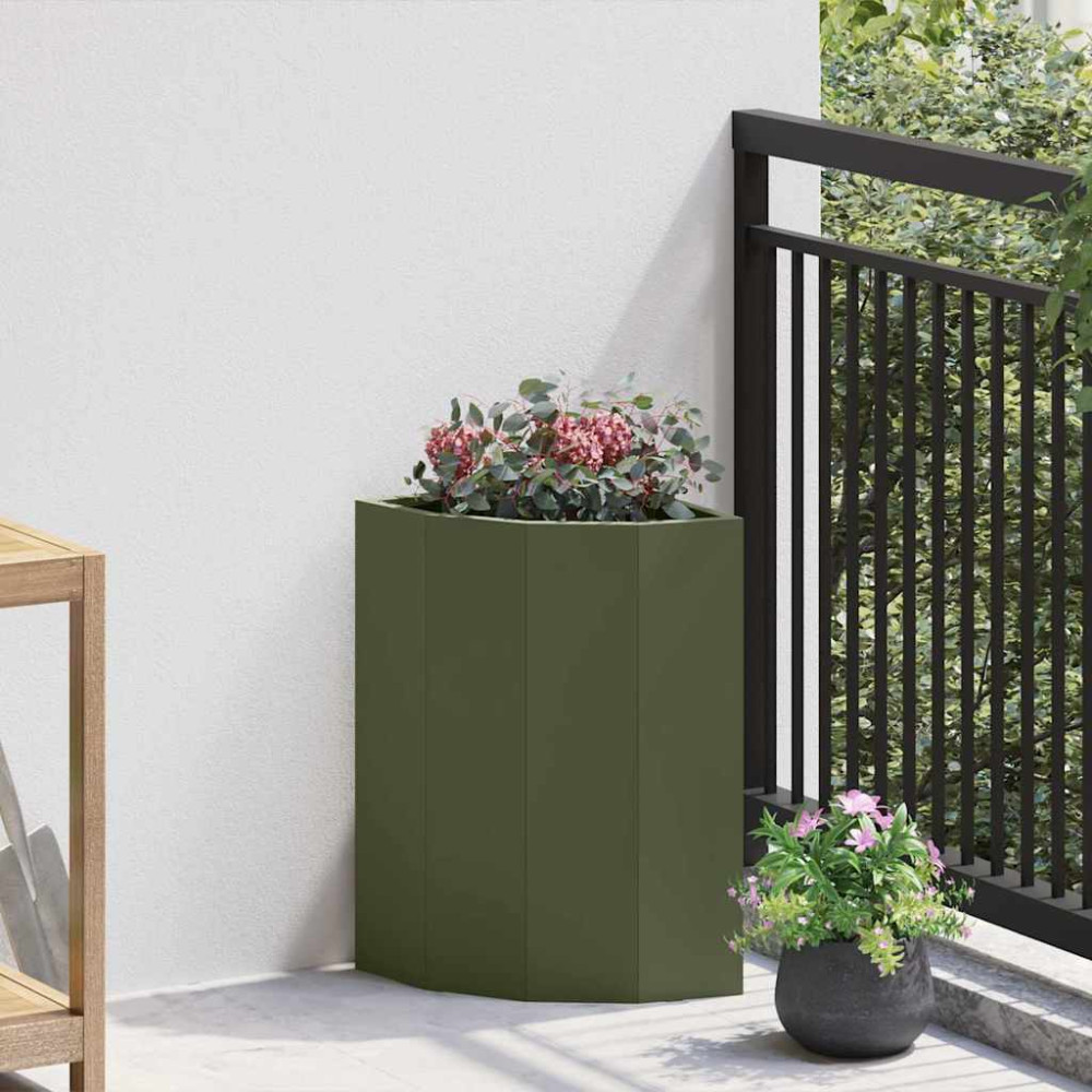 Produktbild för Hörnställning Olivgrön 30 x 30 x 50 cm Stål