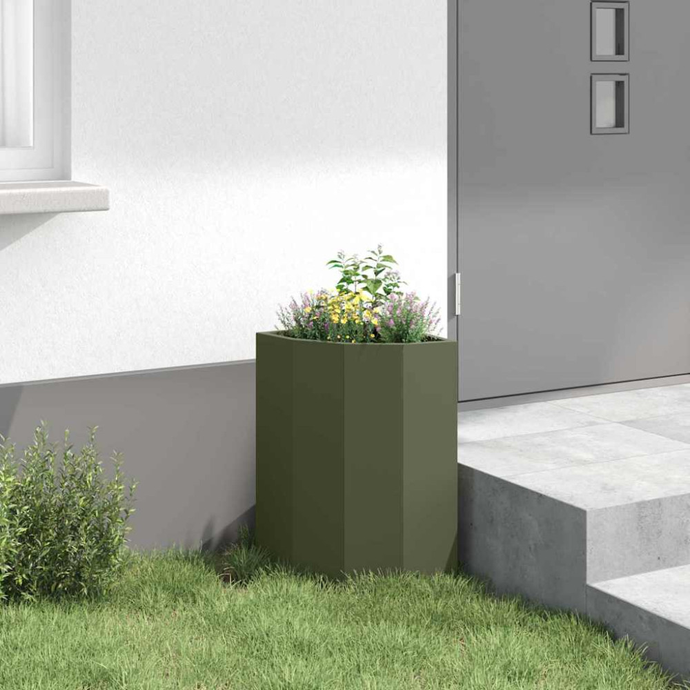 Produktbild för Hörnställning Olivgrön 30 x 30 x 50 cm Stål