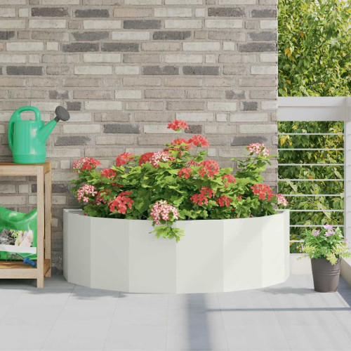 vidaXL Planteringskärl Vit 120 x 60 x 35 cm Stål