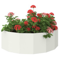Produktbild för Planteringskärl Vit 120 x 60 x 35 cm Stål