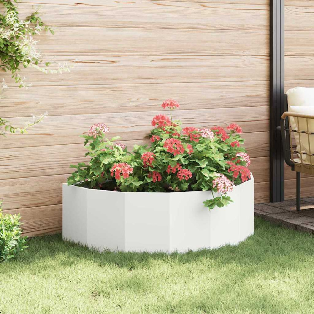 Produktbild för Planteringskärl Vit 120 x 60 x 35 cm Stål