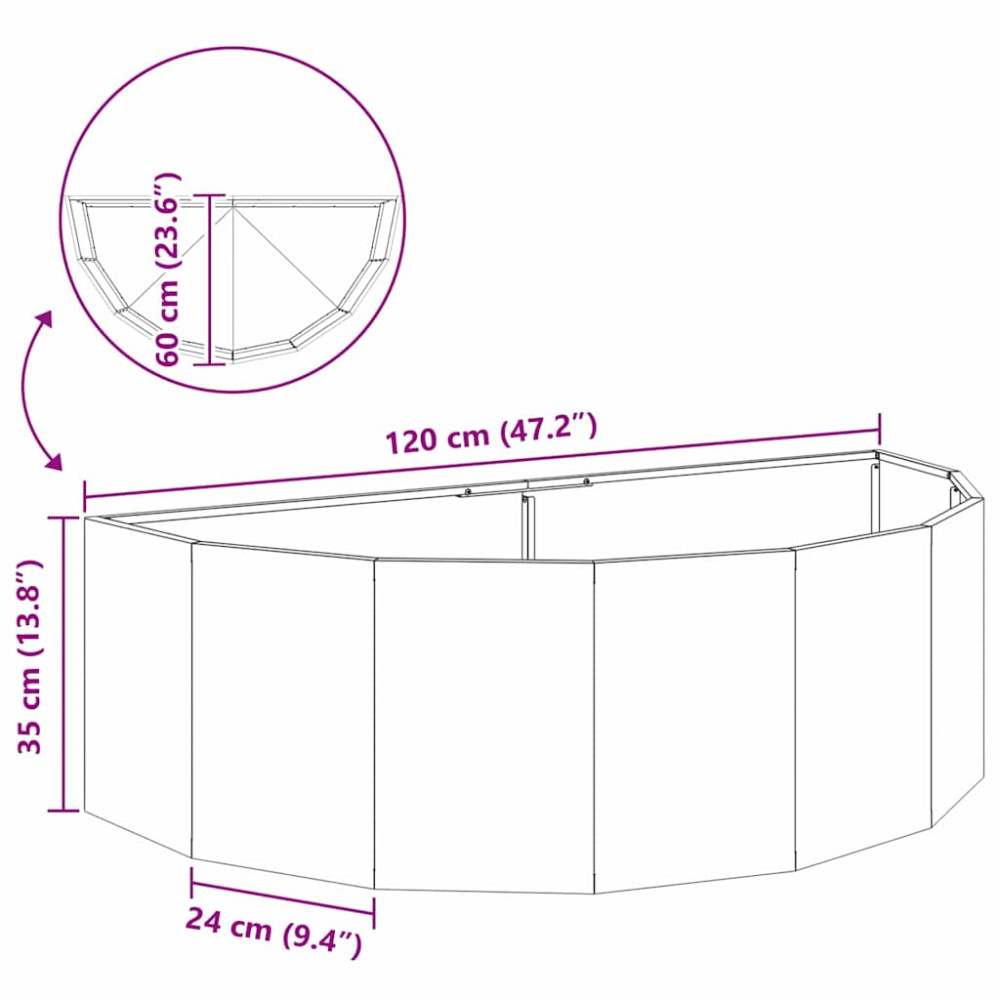Produktbild för Planteringskärl Silver 120 x 60 x 35 cm Rostfritt stål