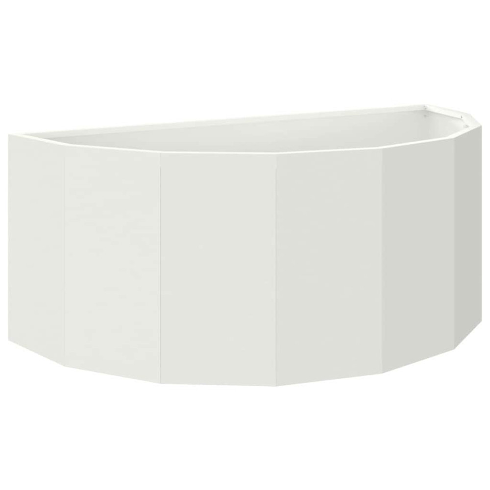 Produktbild för Planteringskärl Vit 90 x 45 x 35 cm Stål