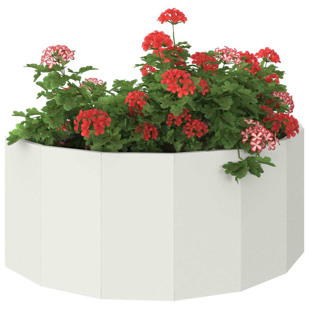 Produktbild för Planteringskärl Vit 90 x 45 x 35 cm Stål