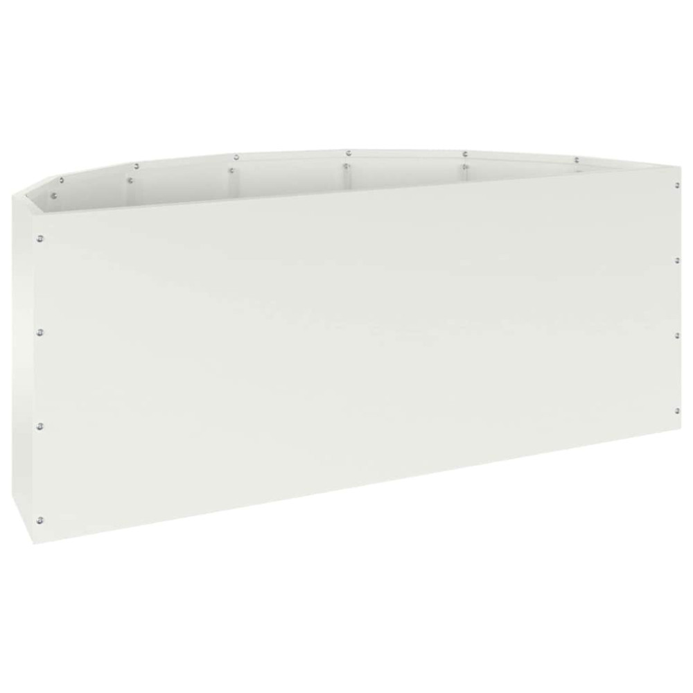 Produktbild för Planteringskärl Vit 90 x 45 x 35 cm Stål