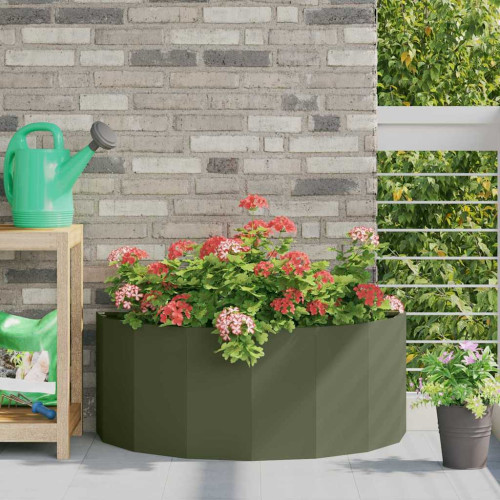 vidaXL Planteringskärl Olivgrön 90 x 45 x 35 cm Stål