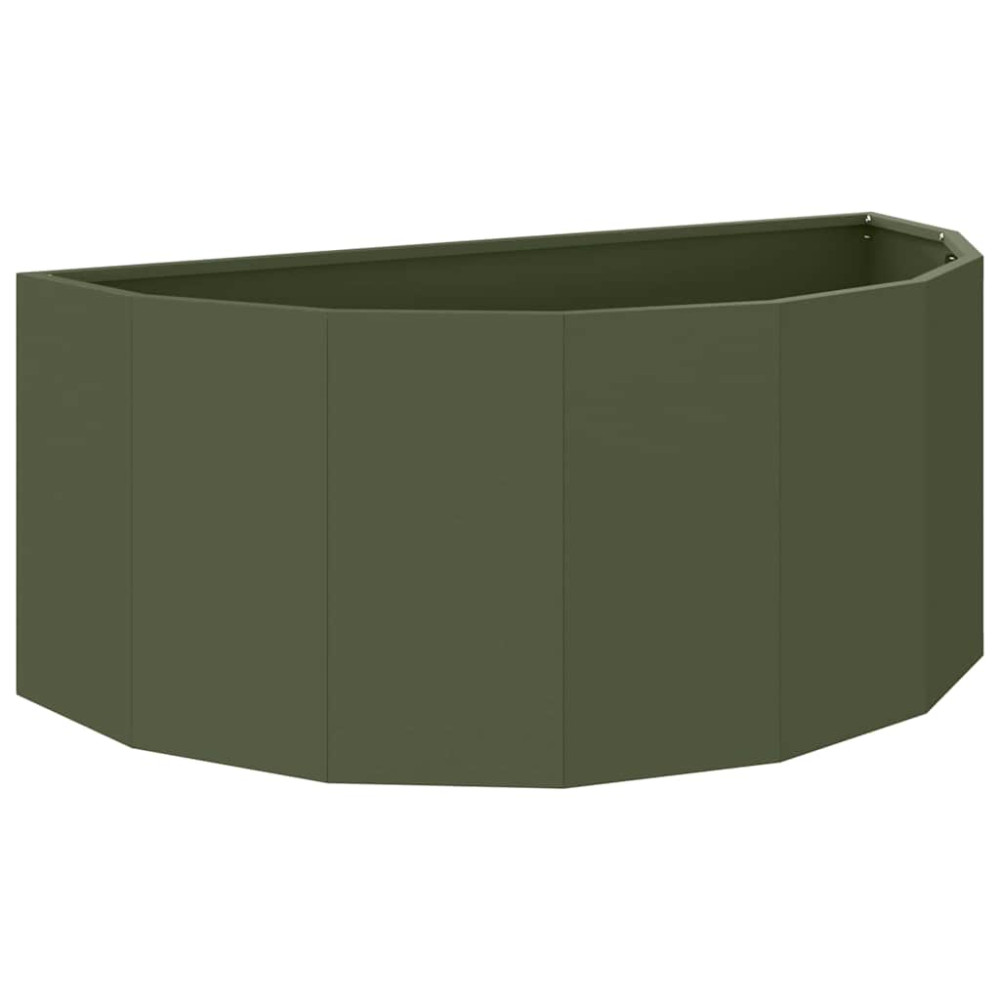Produktbild för Planteringskärl Olivgrön 90 x 45 x 35 cm Stål
