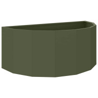 Produktbild för Planteringskärl Olivgrön 90 x 45 x 35 cm Stål