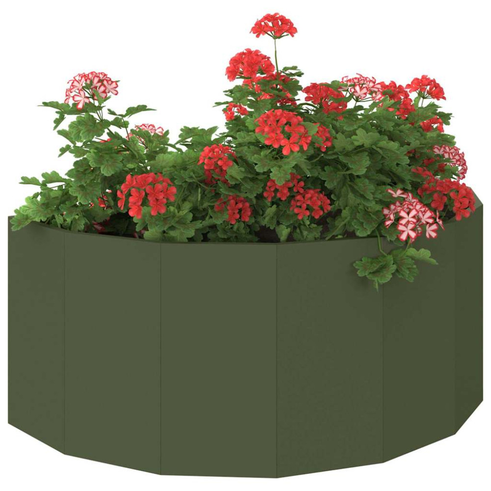 Produktbild för Planteringskärl Olivgrön 90 x 45 x 35 cm Stål