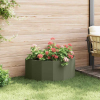 Produktbild för Planteringskärl Olivgrön 90 x 45 x 35 cm Stål
