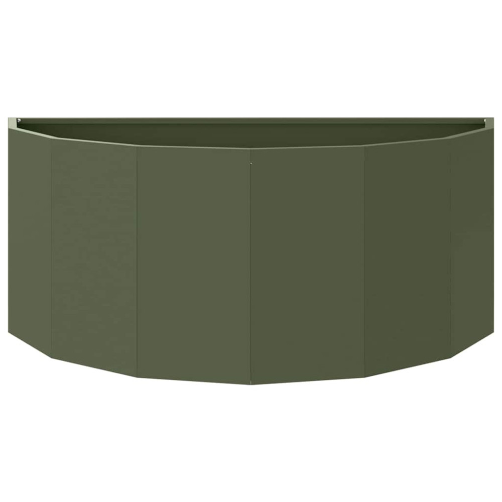 Produktbild för Planteringskärl Olivgrön 90 x 45 x 35 cm Stål