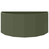 Produktbild för Planteringskärl Olivgrön 90 x 45 x 35 cm Stål
