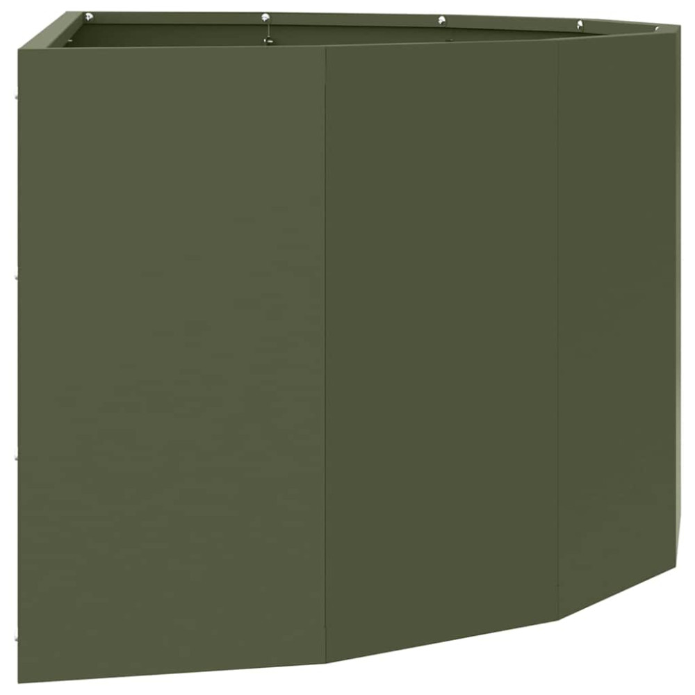 Produktbild för Planteringskärl Olivgrön 90 x 45 x 35 cm Stål