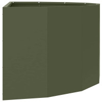 Produktbild för Planteringskärl Olivgrön 90 x 45 x 35 cm Stål