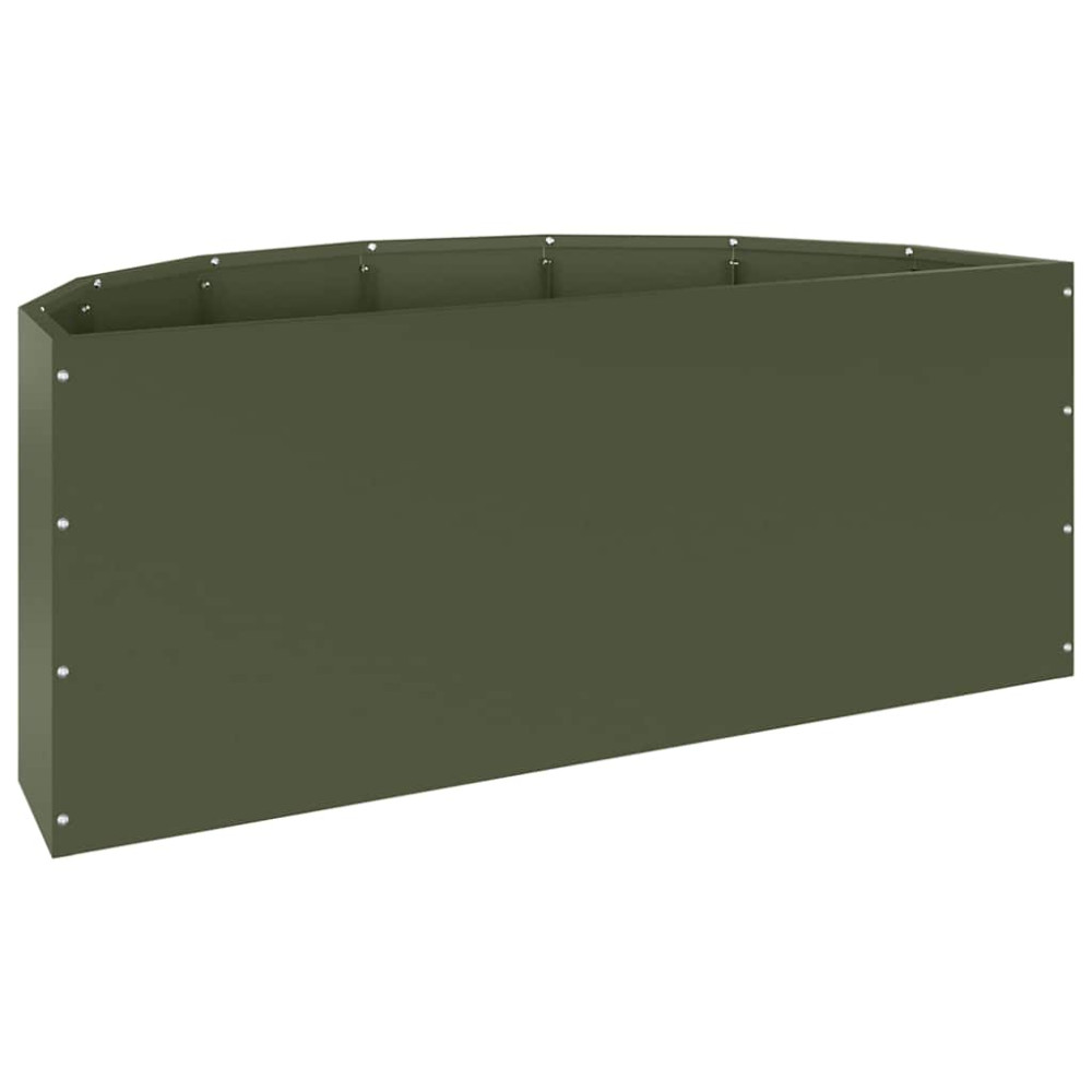 Produktbild för Planteringskärl Olivgrön 90 x 45 x 35 cm Stål