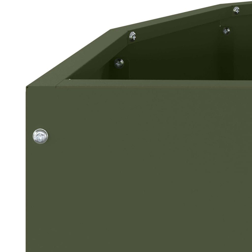 Produktbild för Planteringskärl Olivgrön 90 x 45 x 35 cm Stål