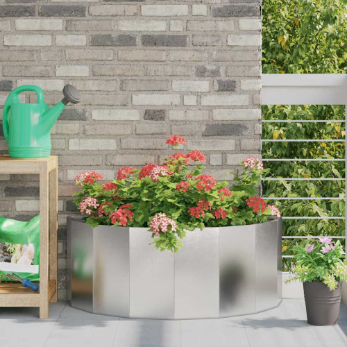 vidaXL Planteringskärl Silver 90 x 45 x 35 cm Rostfritt stål