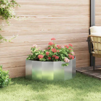 Produktbild för Planteringskärl Silver 90 x 45 x 35 cm Galvaniserat Stål