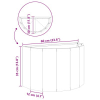 Produktbild för Planteringskärl Vit 60 x 30 x 35 cm Stål