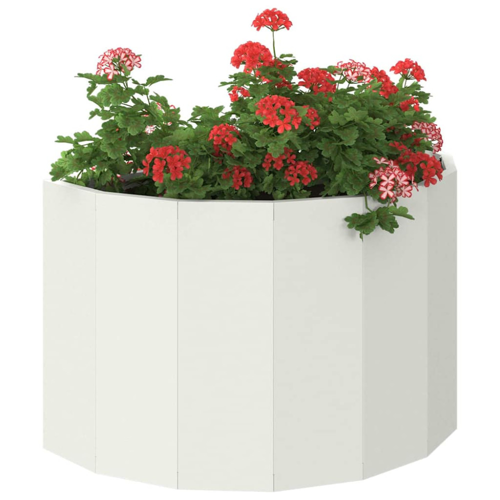 Produktbild för Planteringskärl Vit 60 x 30 x 35 cm Stål