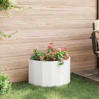 Produktbild för Planteringskärl Vit 60 x 30 x 35 cm Stål
