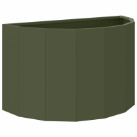 Produktbild för Planteringskärl Olivgrön 60 x 30 x 35 cm Stål