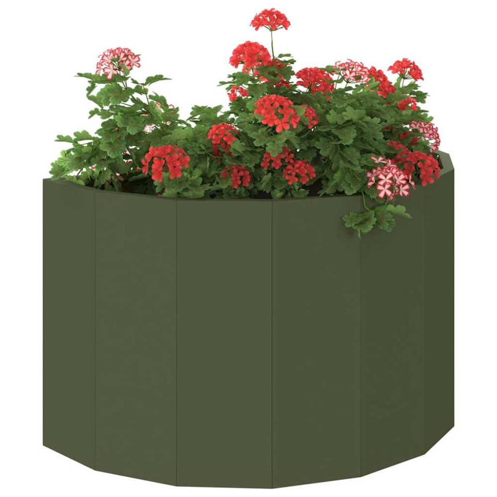 Produktbild för Planteringskärl Olivgrön 60 x 30 x 35 cm Stål
