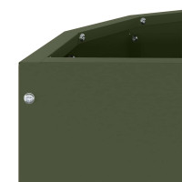 Produktbild för Planteringskärl Olivgrön 60 x 30 x 35 cm Stål