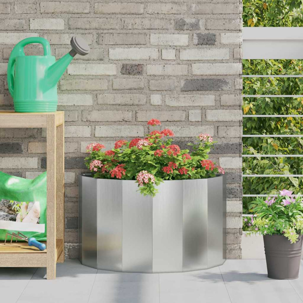 Produktbild för Planteringskärl Silver 60 x 30 x 35 cm Galvaniserat Stål