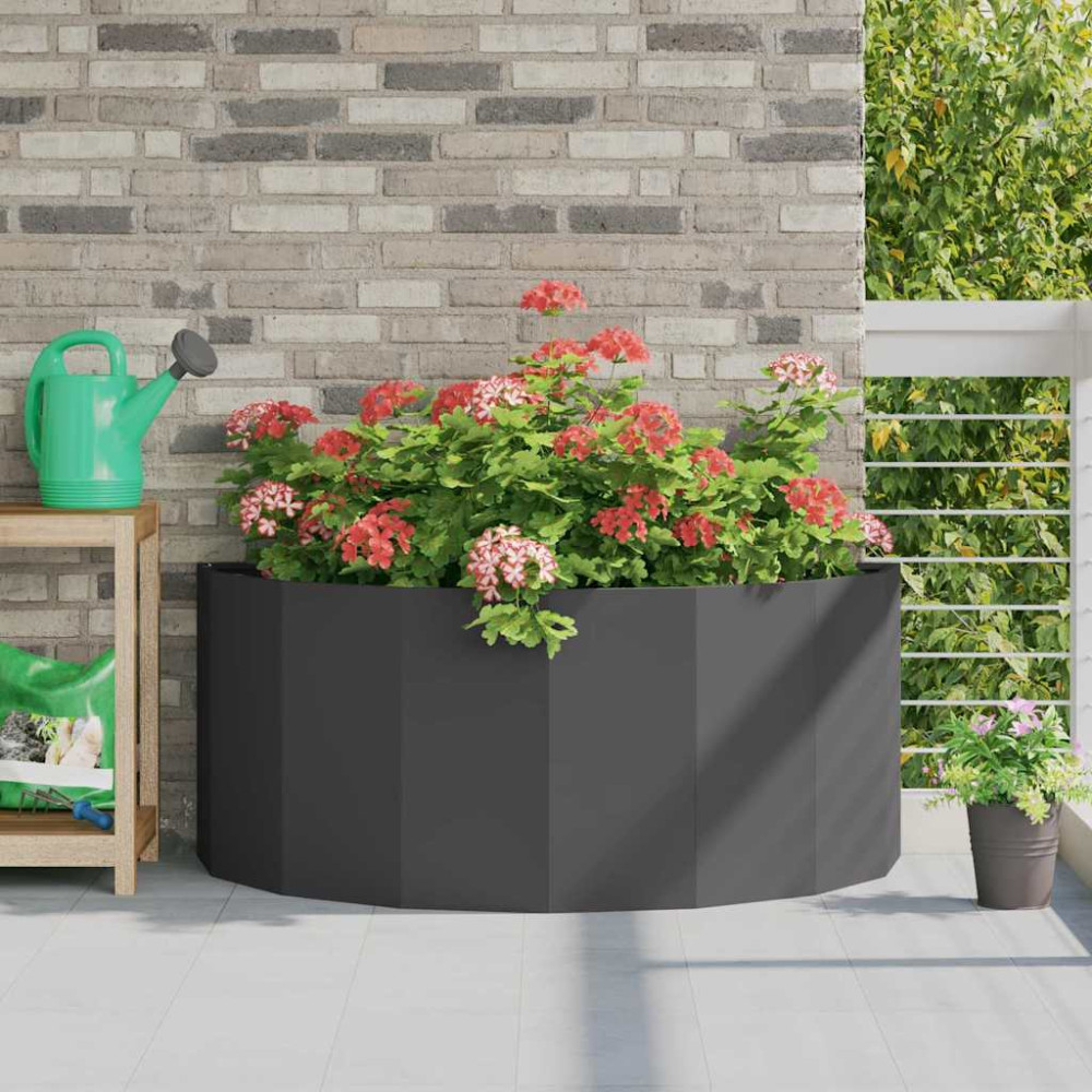 Produktbild för Planteringskärl Svart 120 x 60 x 50 cm Stål
