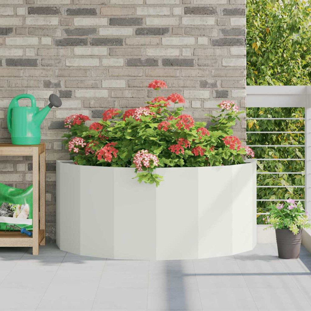 Produktbild för Planteringskärl Vit 120 x 60 x 50 cm Stål