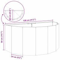 Produktbild för Planteringskärl Vit 120 x 60 x 50 cm Stål