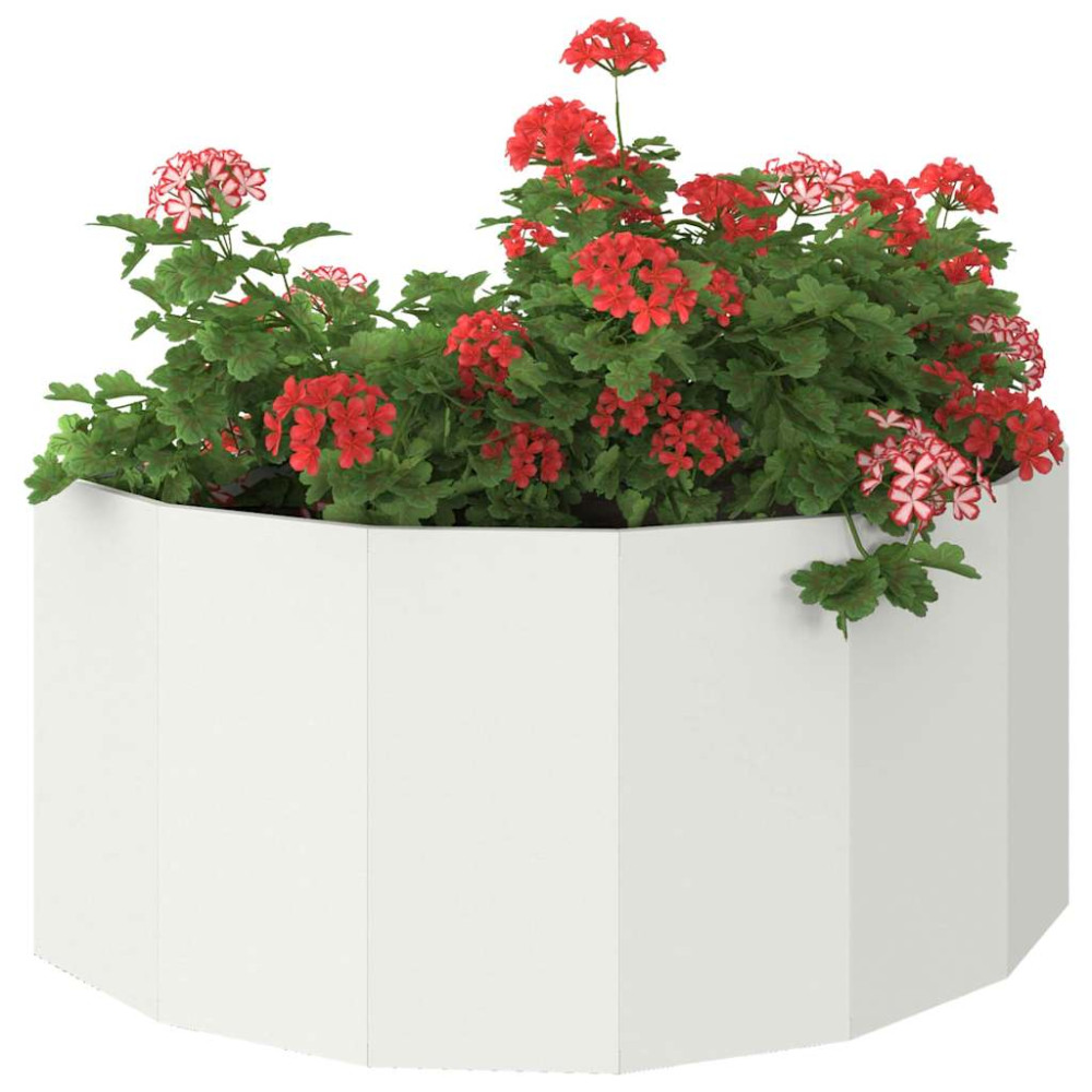 Produktbild för Planteringskärl Vit 120 x 60 x 50 cm Stål