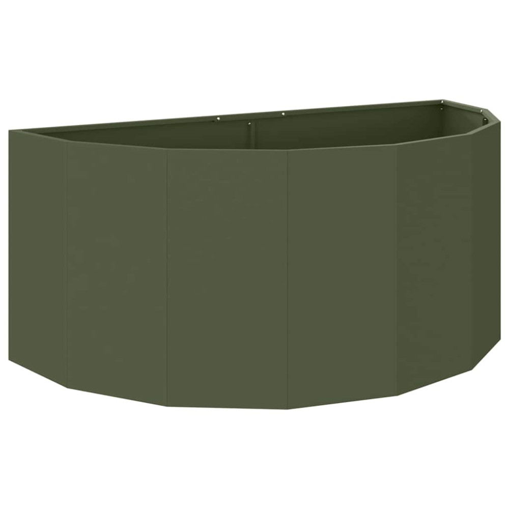 Produktbild för Planteringskärl Olivgrön 120 x 60 x 50 cm Stål