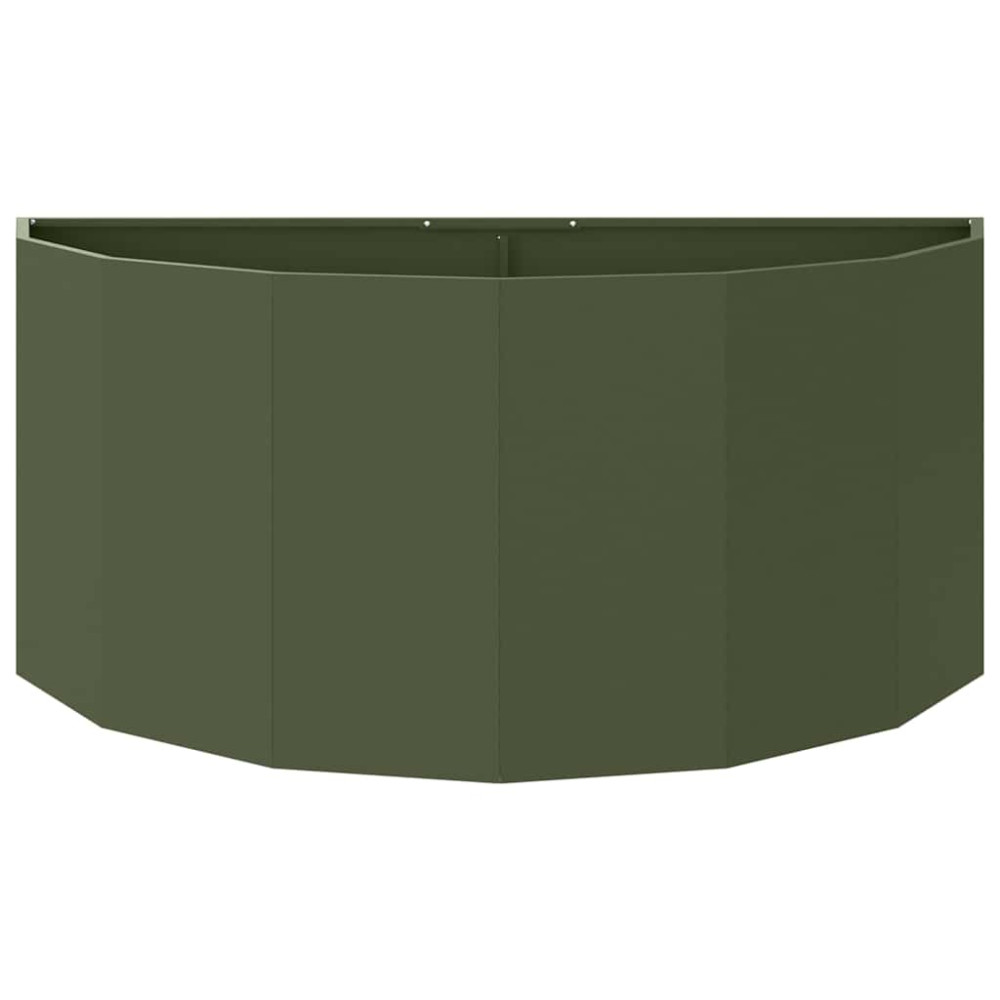 Produktbild för Planteringskärl Olivgrön 120 x 60 x 50 cm Stål