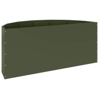 Produktbild för Planteringskärl Olivgrön 120 x 60 x 50 cm Stål