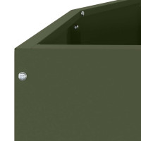 Produktbild för Planteringskärl Olivgrön 120 x 60 x 50 cm Stål